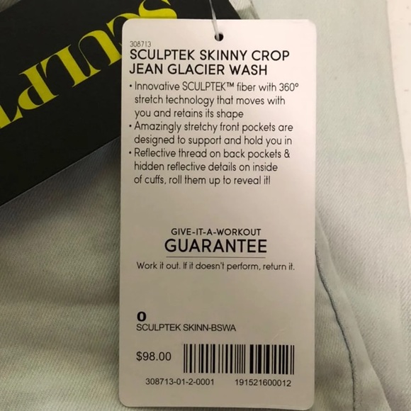 NWT Athleta Sculptek Skinny Glacier Crop Jeans - Picture 11 of 11